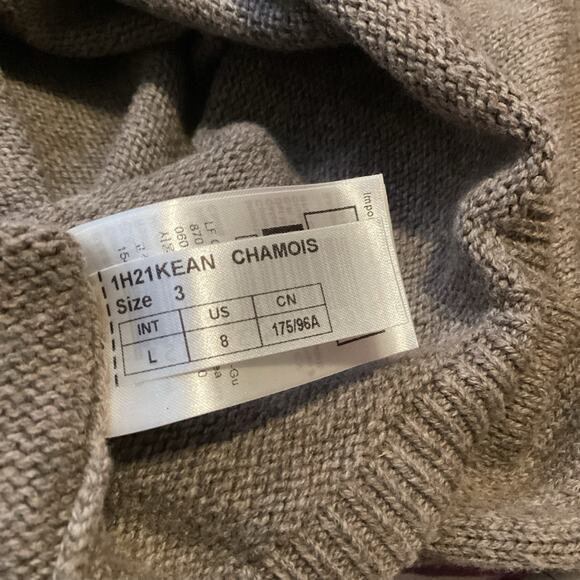 Ba&sh Keane Puff Shoulder Sweater Lace Up Cuff Wool Cotton Taupe 3 L - Picture 12 of 12